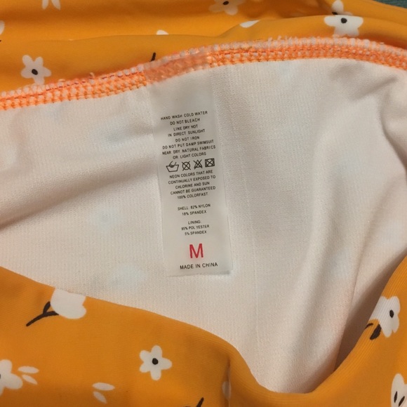 Aleumdr 2 Piece Swimsuit • Orange Floral • Straps - Picture 8 of 8